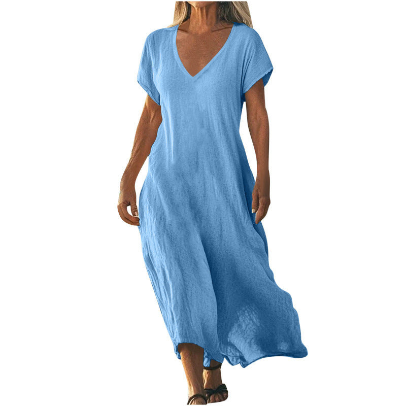 Breezy Ease Cotton Linen Maxi Dress