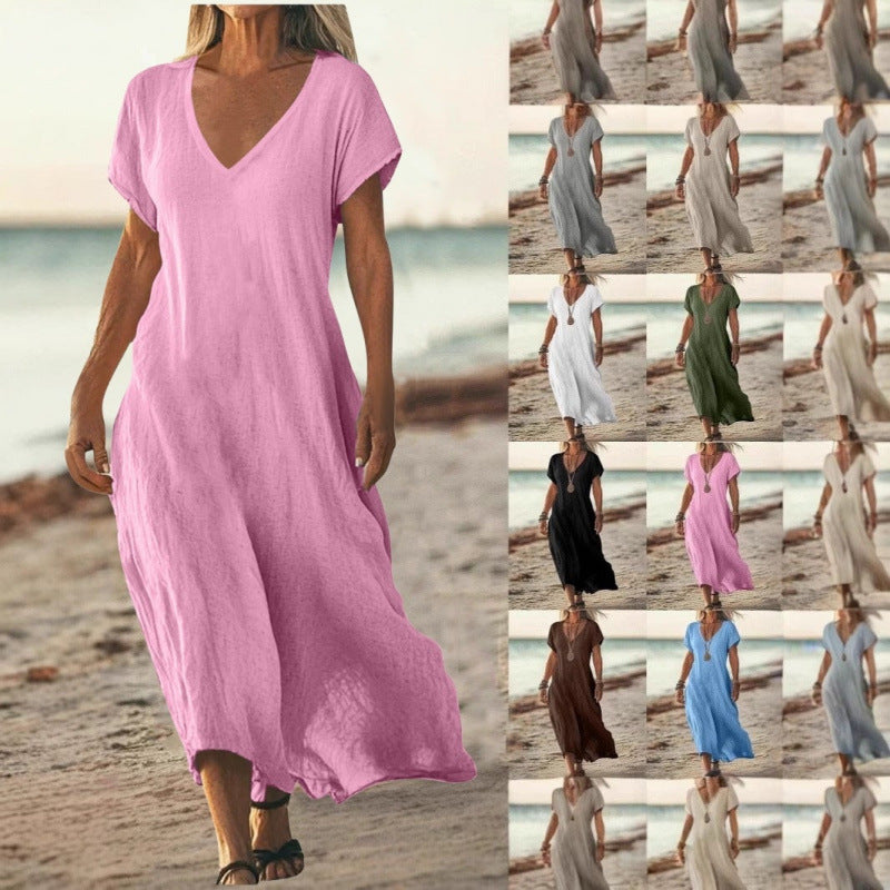 Breezy Ease Cotton Linen Maxi Dress