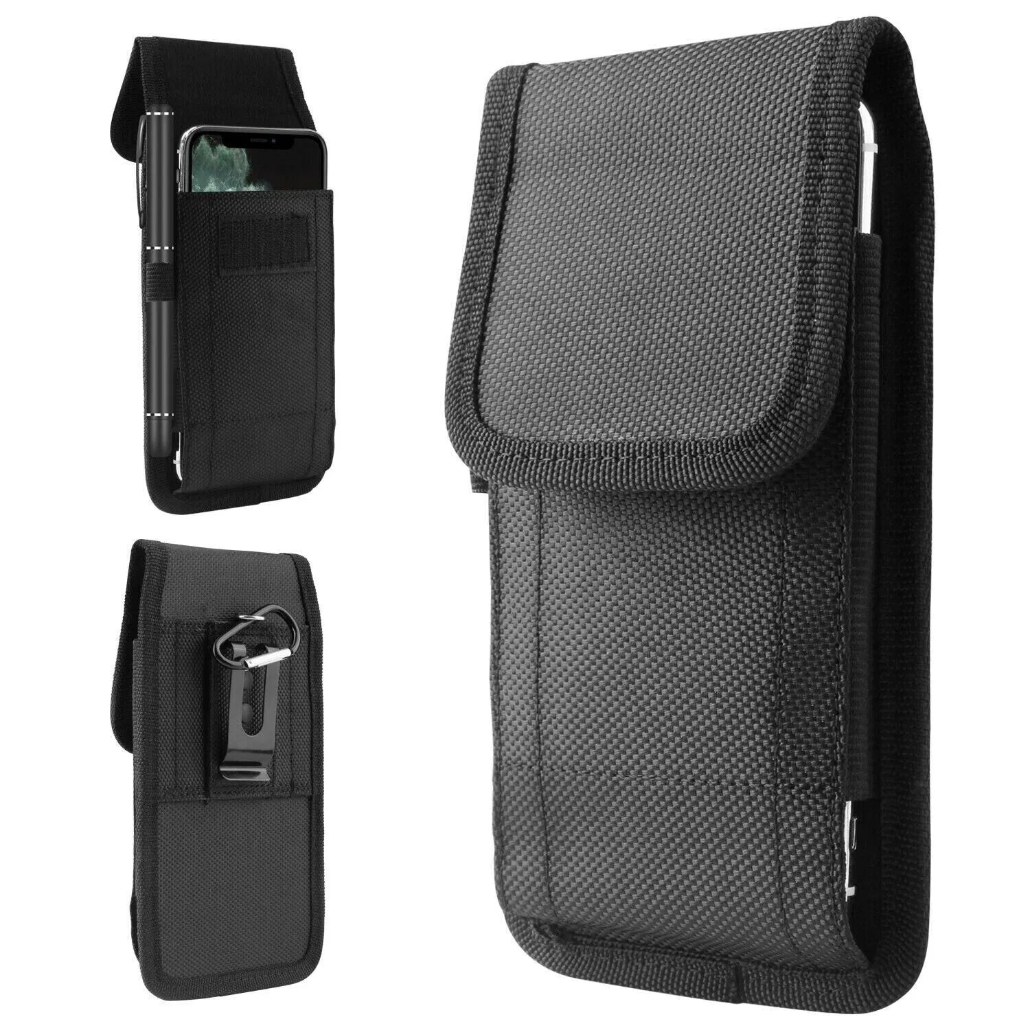 Vertical Shield Phone Holster | Nylon Belt Clip Case