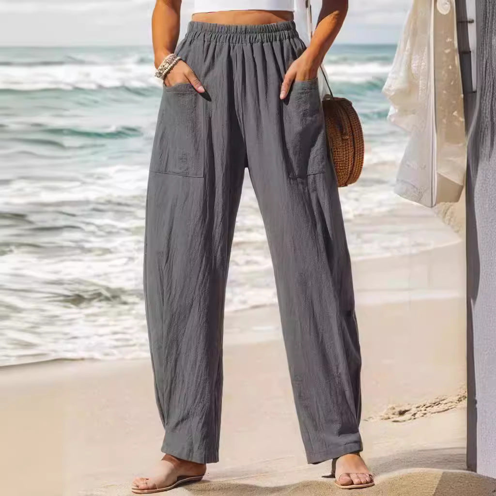 Breezy Linen Vacation Wide-Leg Pants