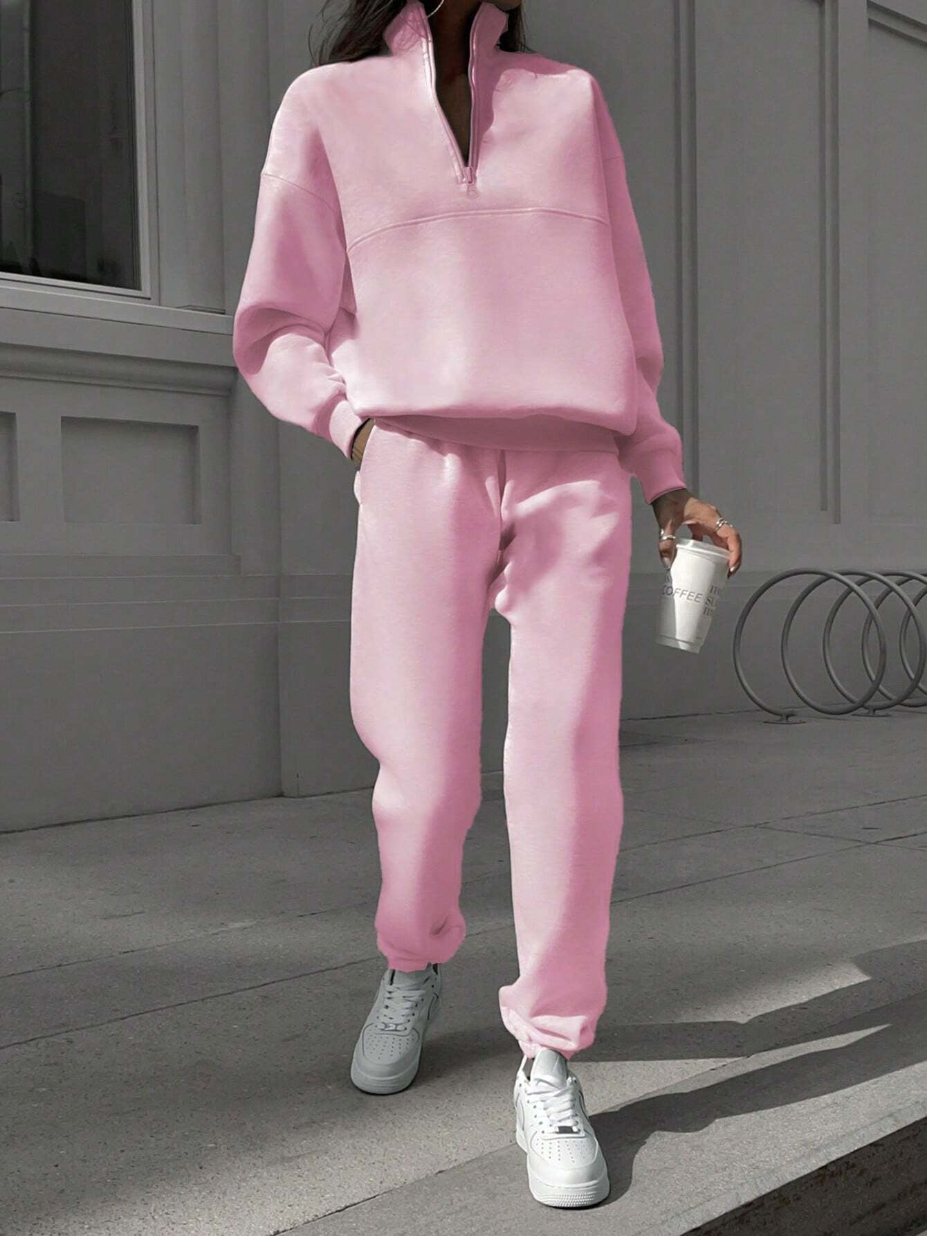 Women's Zip-Up Sweatsuit Set