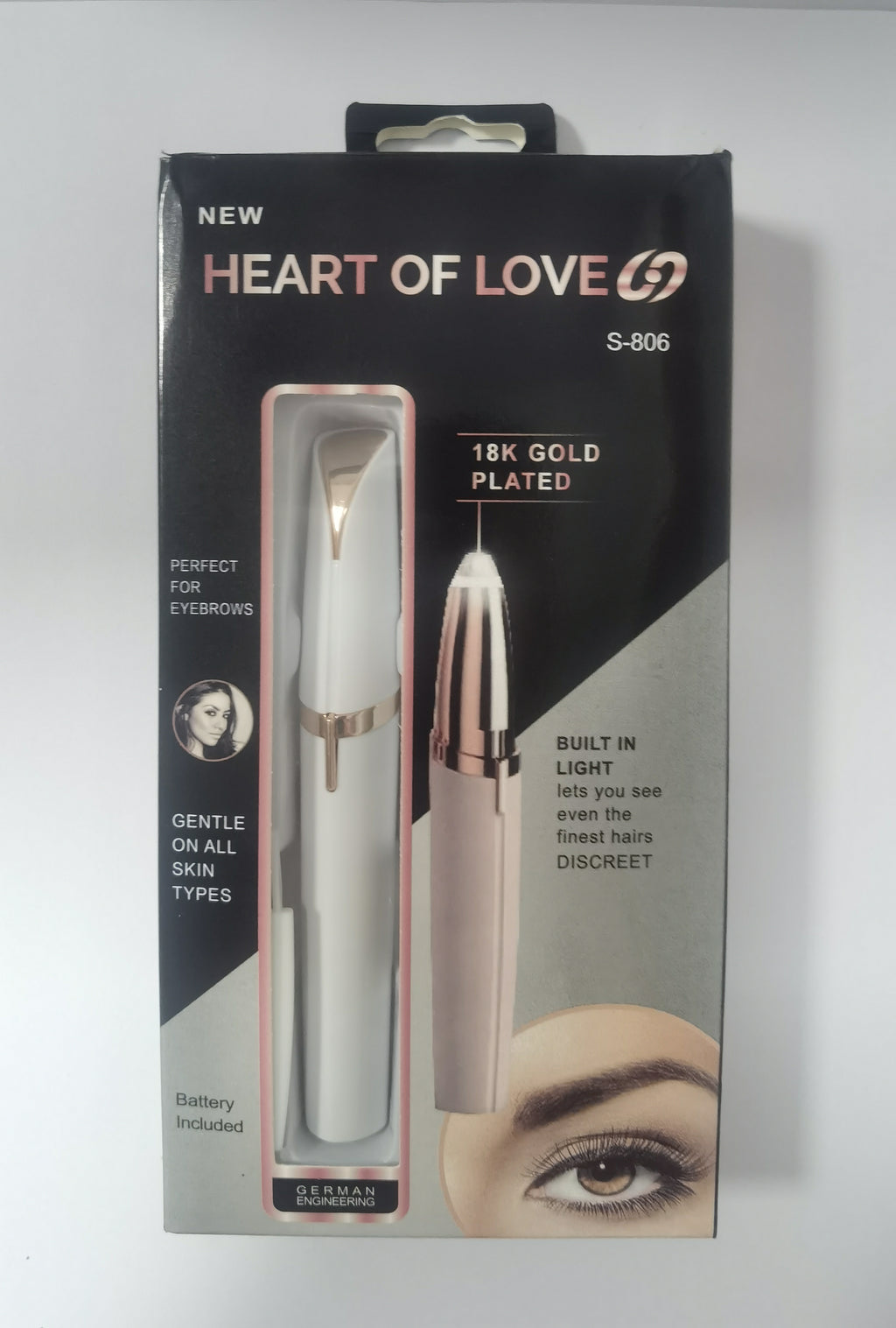 Flawless Brows Mini Electric Eyebrow Trimmer | 18K Gold LED Pen