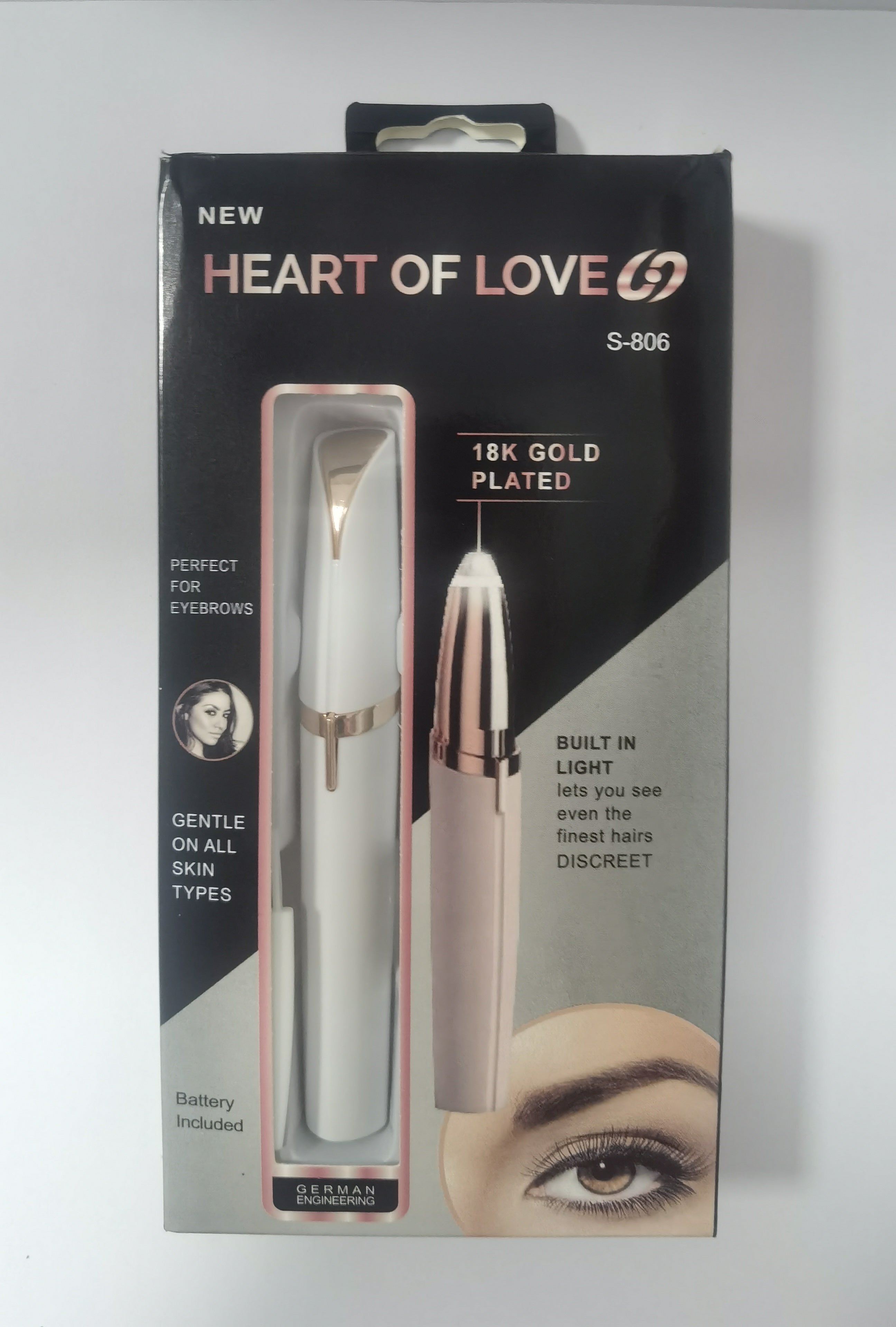 Flawless Brows Mini Electric Eyebrow Trimmer | 18K Gold LED Pen