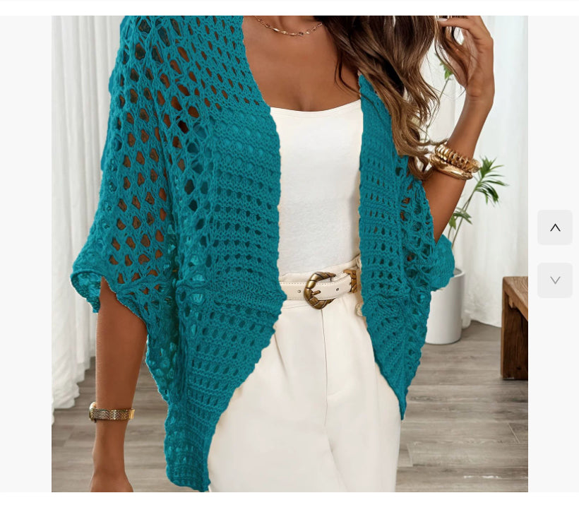Women's Open-Knit Crochet Cardigan Cover-Up
