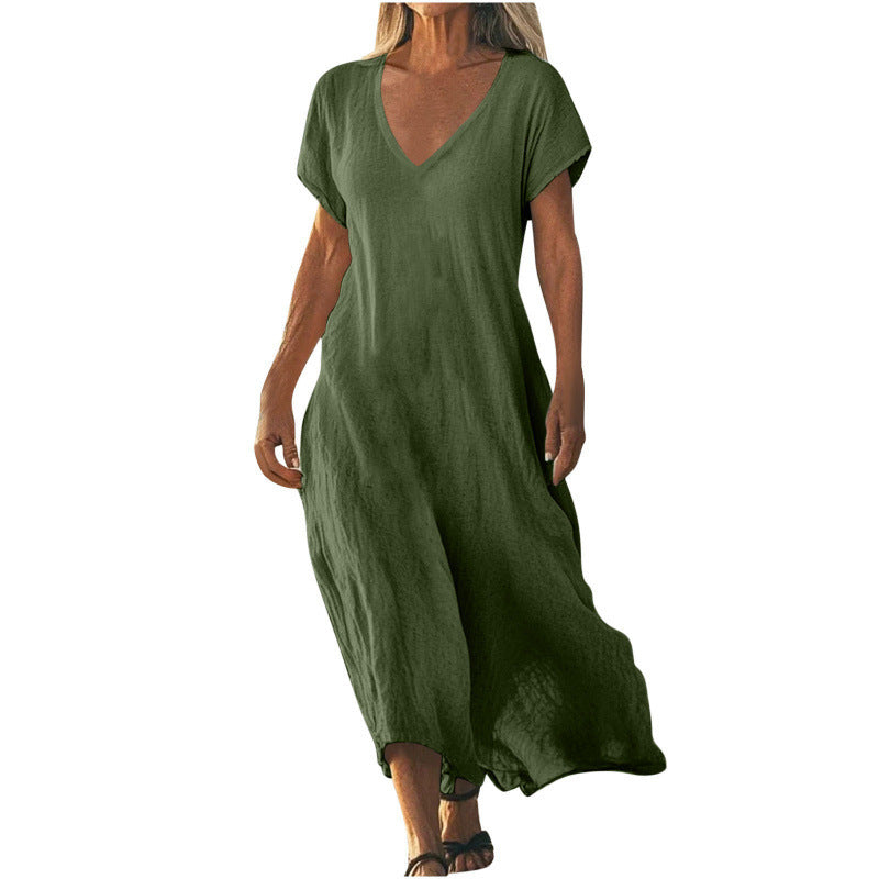 Breezy Ease Cotton Linen Maxi Dress