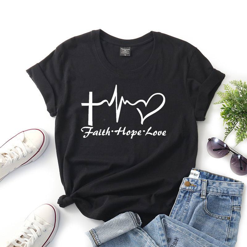 Two Hearts, One Faith — Matching Couple Tees