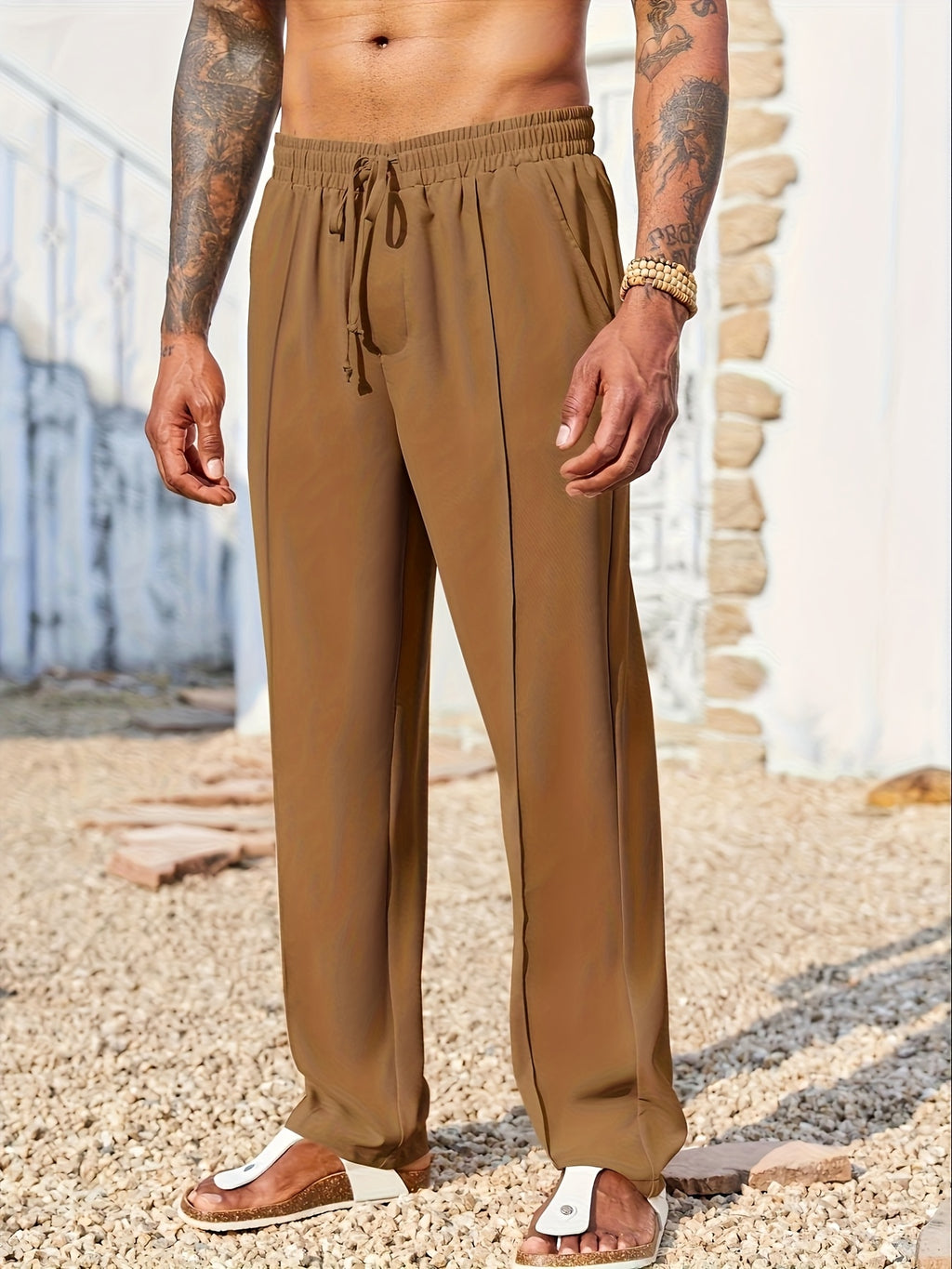 Men's Relaxed Straight-Leg Casual Pants | Lightweight Travel Pants