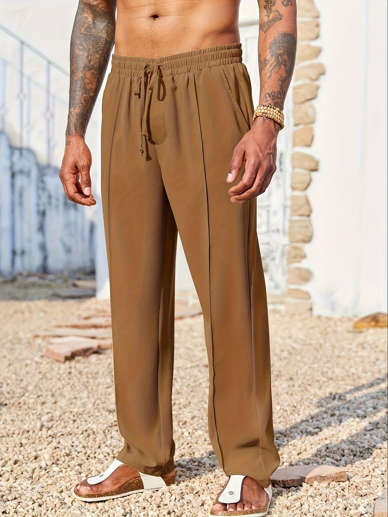 Men's Relaxed Straight-Leg Casual Pants | Lightweight Travel Pants