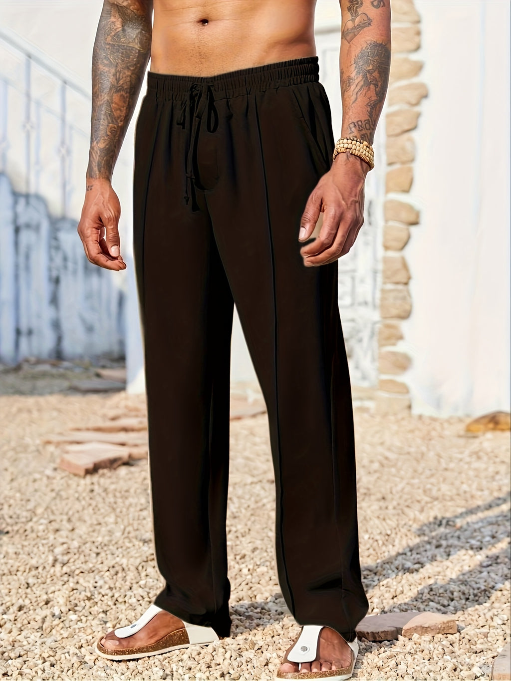 Men's Straight-Leg Trousers | Wrinkle-Resistant Travel Pants