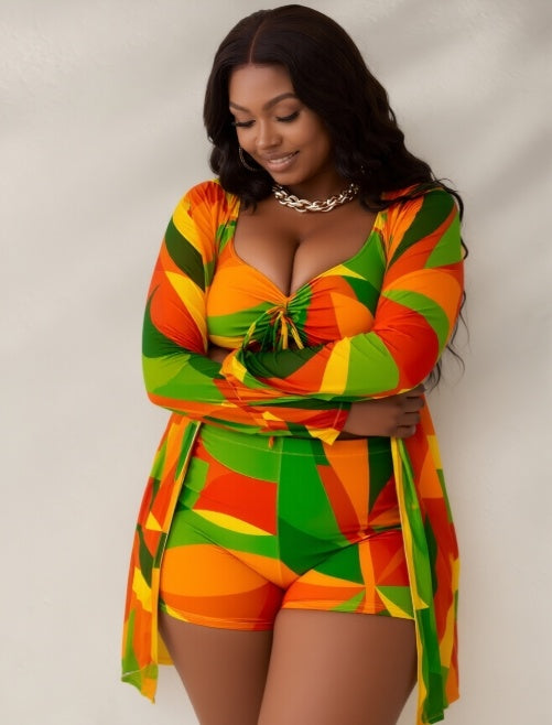 Colorblock Beach Swimsuit Set (S–XL)