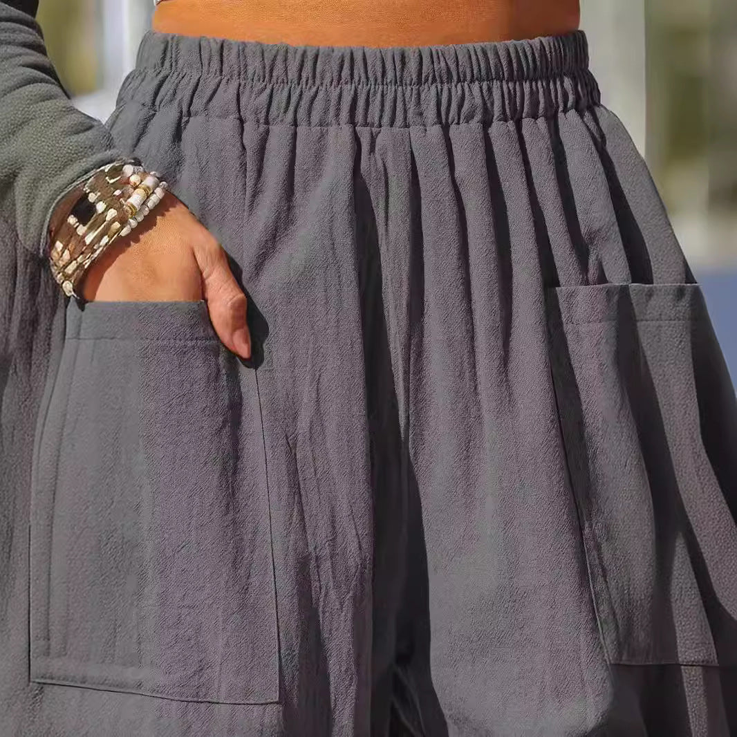 Breezy Linen Vacation Wide-Leg Pants