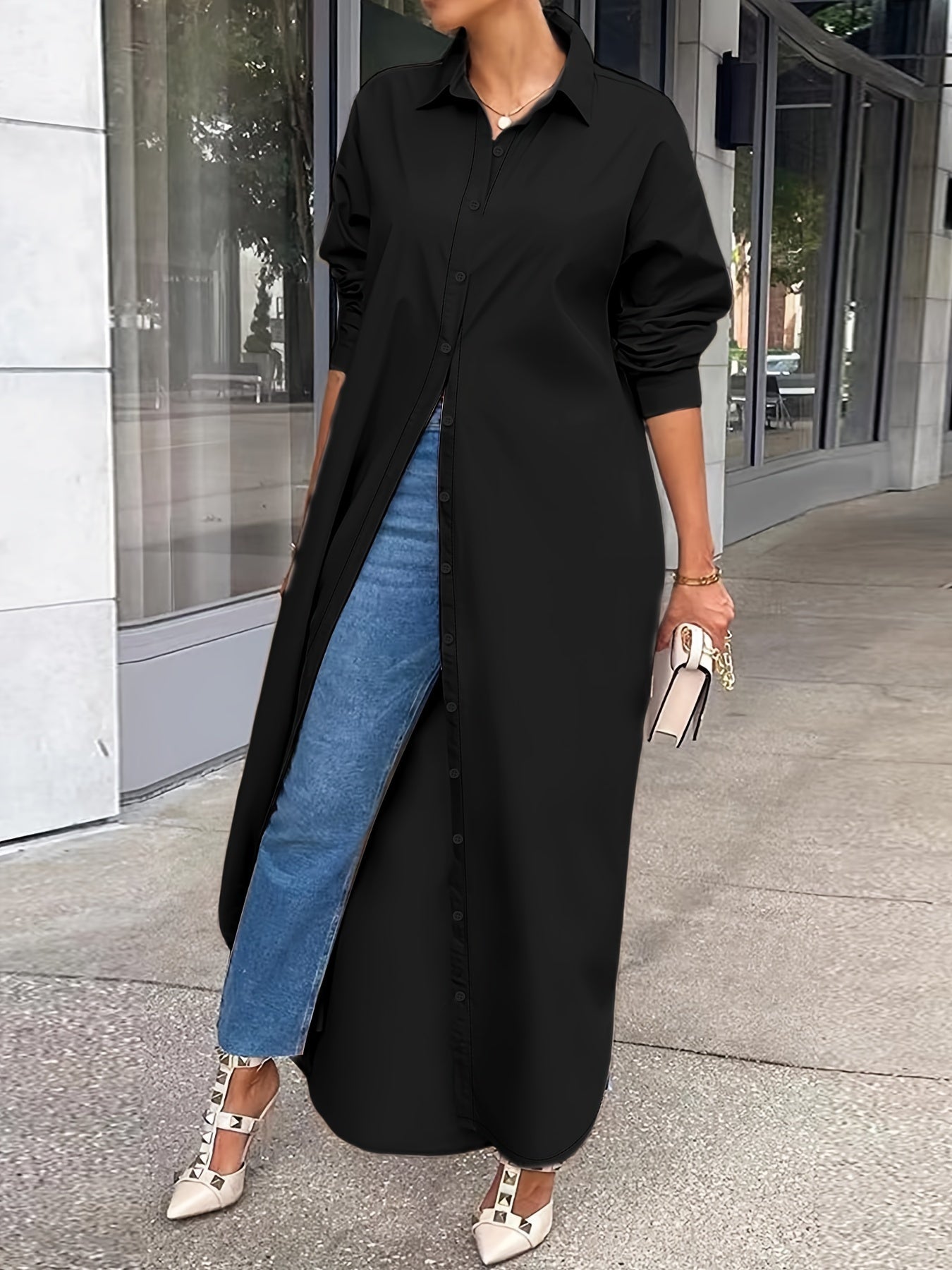 Women's Long-Sleeve Casual Shirt & Dress Multi-Wear