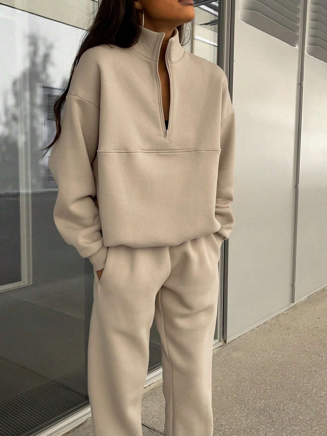Women's Zip-Up Sweatsuit Set