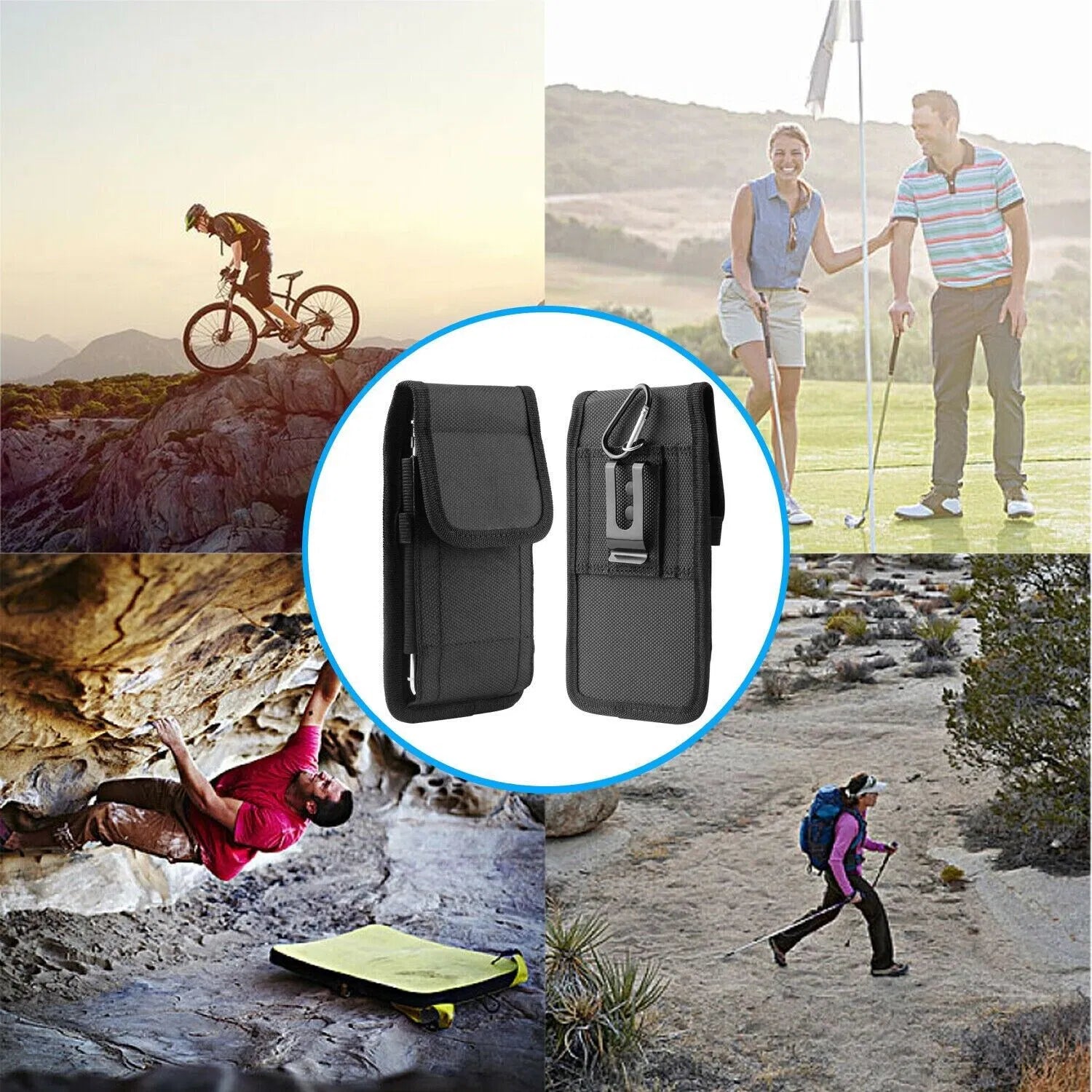 Vertical Shield Phone Holster | Nylon Belt Clip Case