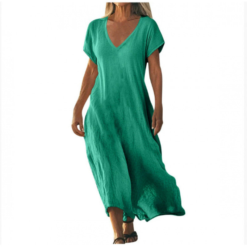 Breezy Ease Cotton Linen Maxi Dress
