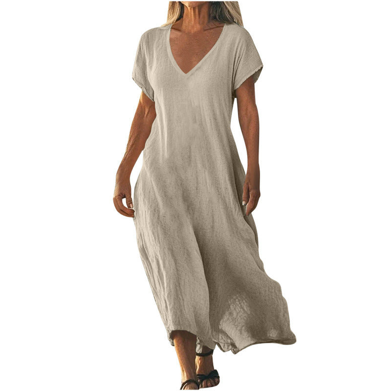 Breezy Ease Cotton Linen Maxi Dress