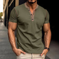 Modern Edge Henley Tee | Slim Fit Button V-Neck Men's T-Shirt