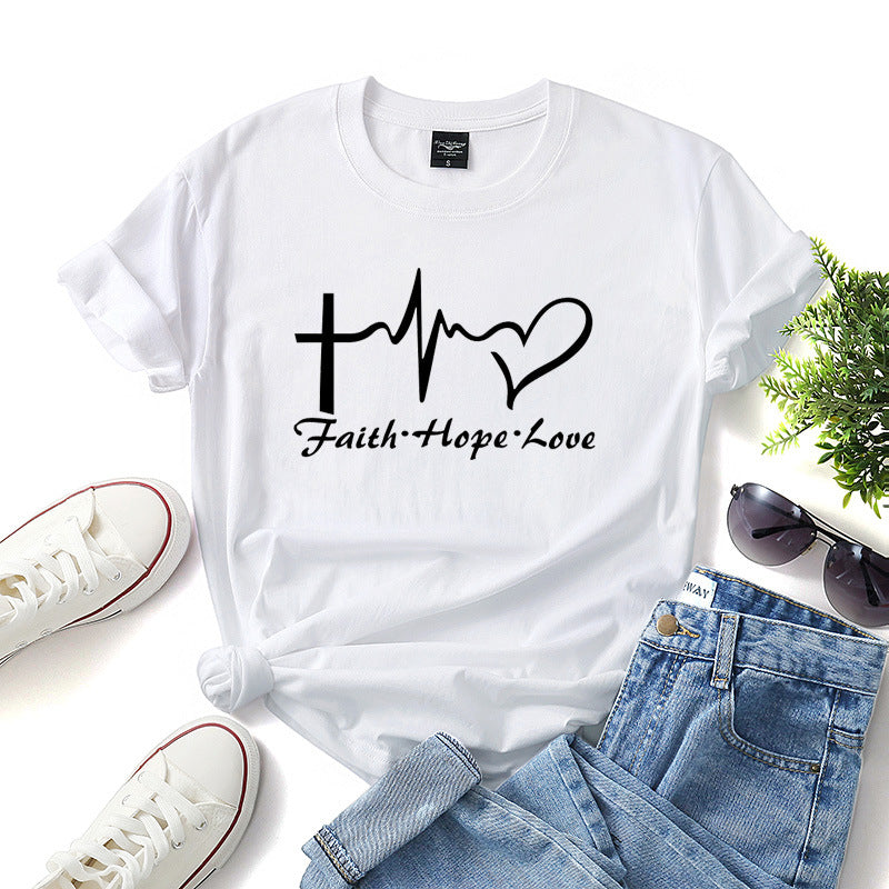 Two Hearts, One Faith — Matching Couple Tees