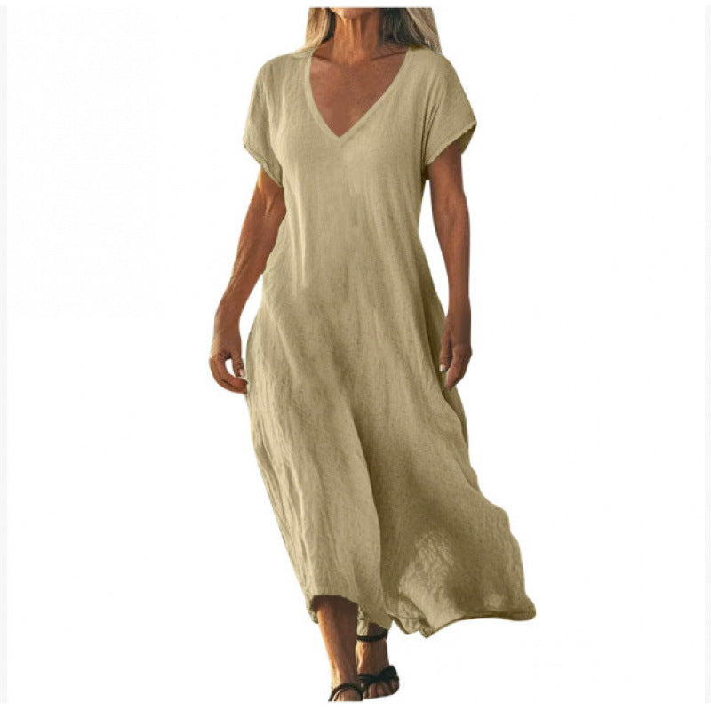 Breezy Ease Cotton Linen Maxi Dress