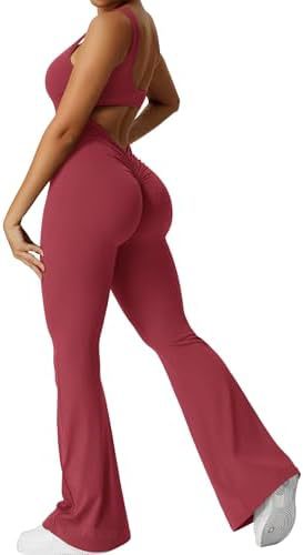 Sleeveless Flare Yoga Jumpsuit | Flared Activewear for Women