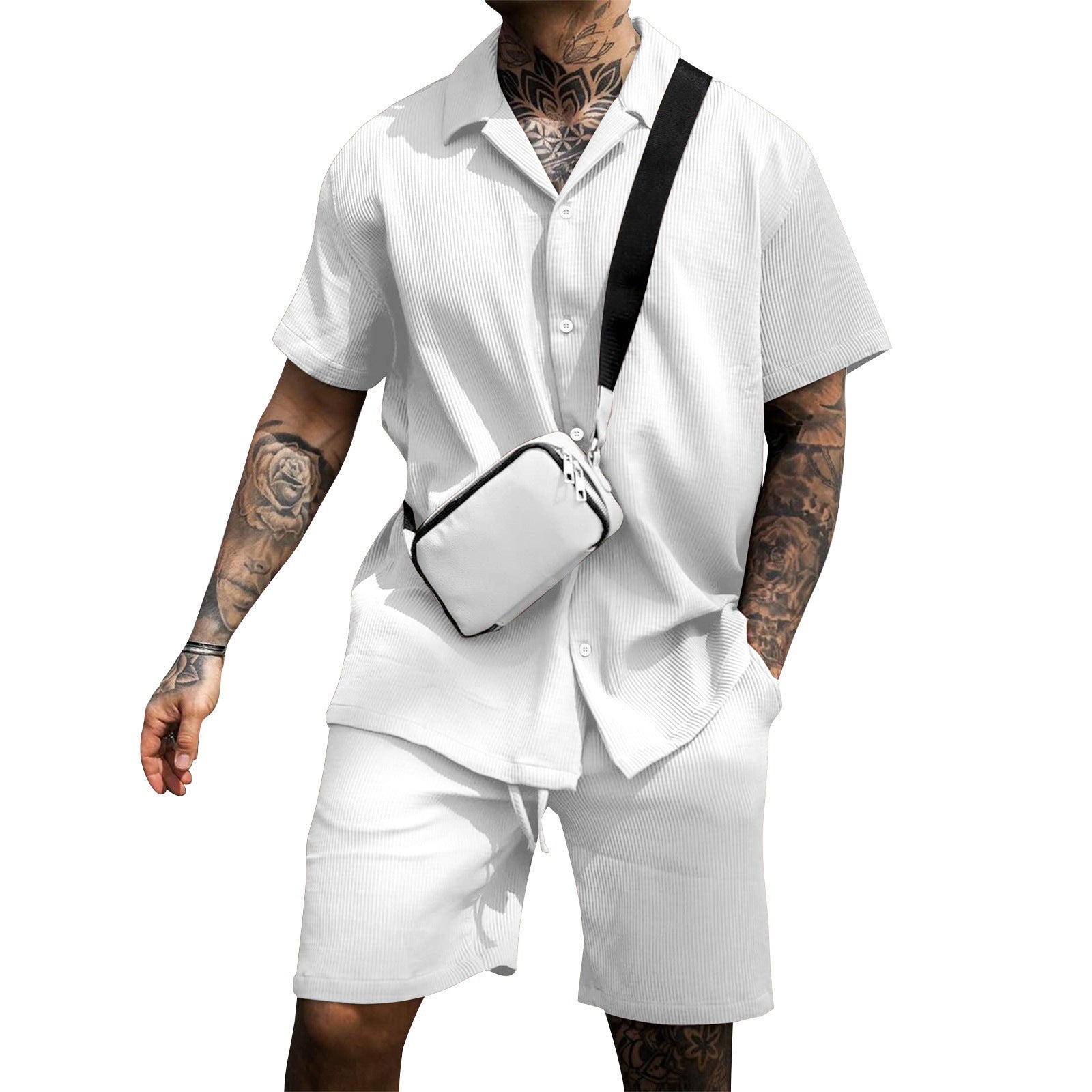 LeJean Coastal Polo Short Set | Men's Casual Matching Set