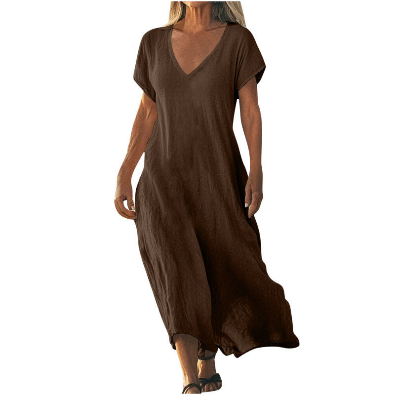 Breezy Ease Cotton Linen Maxi Dress