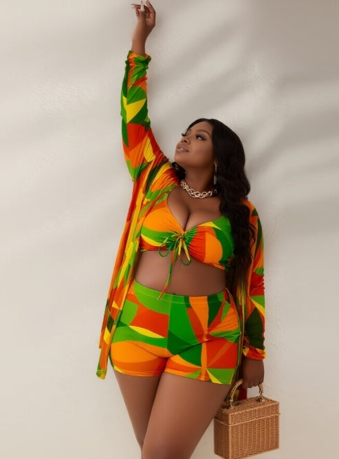 Colorblock Beach Swimsuit Set (S–XL)