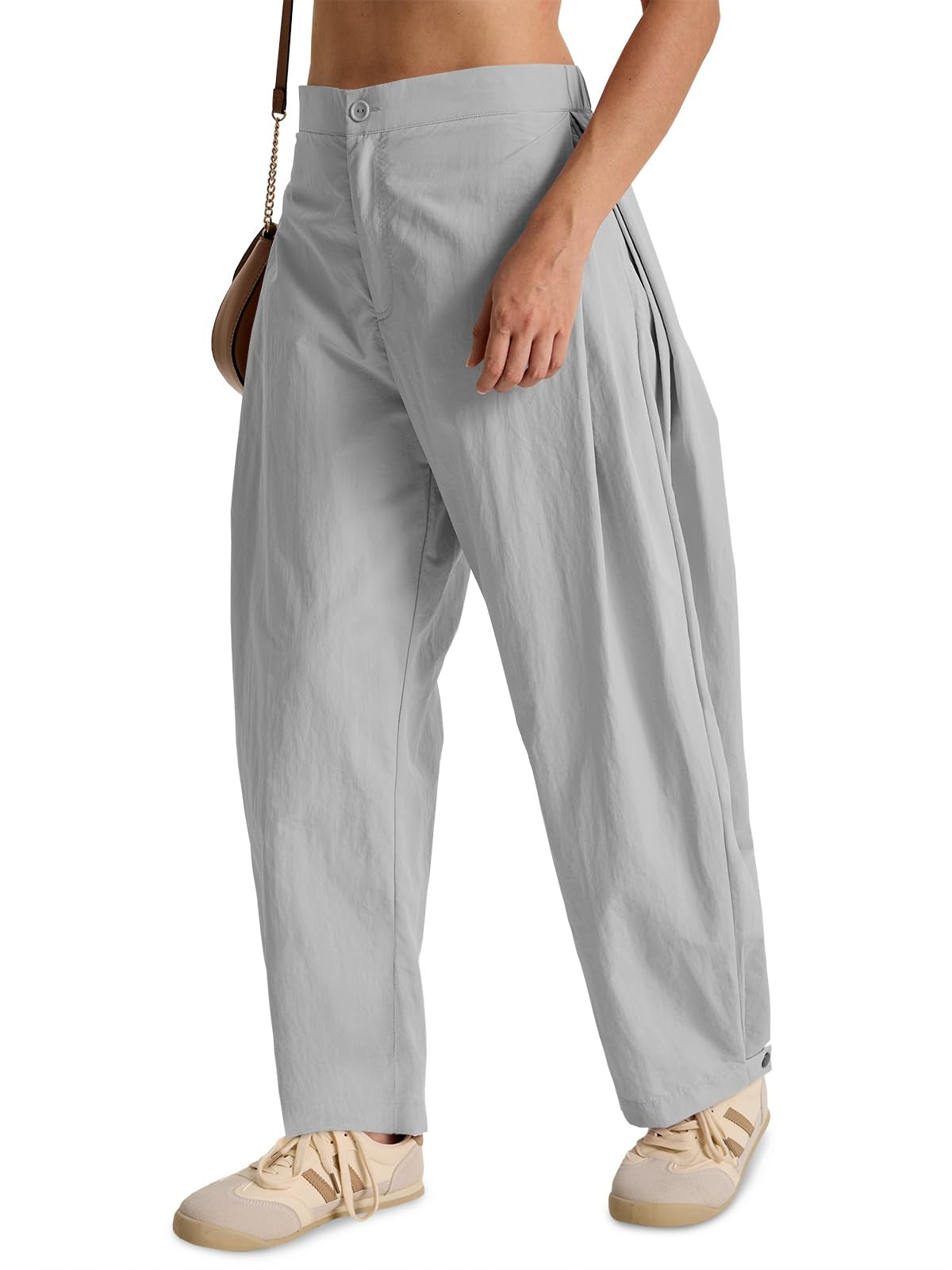 Women's Wide Leg Barrel Pants With Pockets