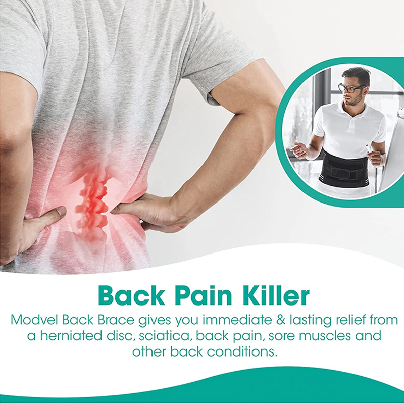 Travel Lumbar Support Back Brace – Adjustable Lower Back Support Belt