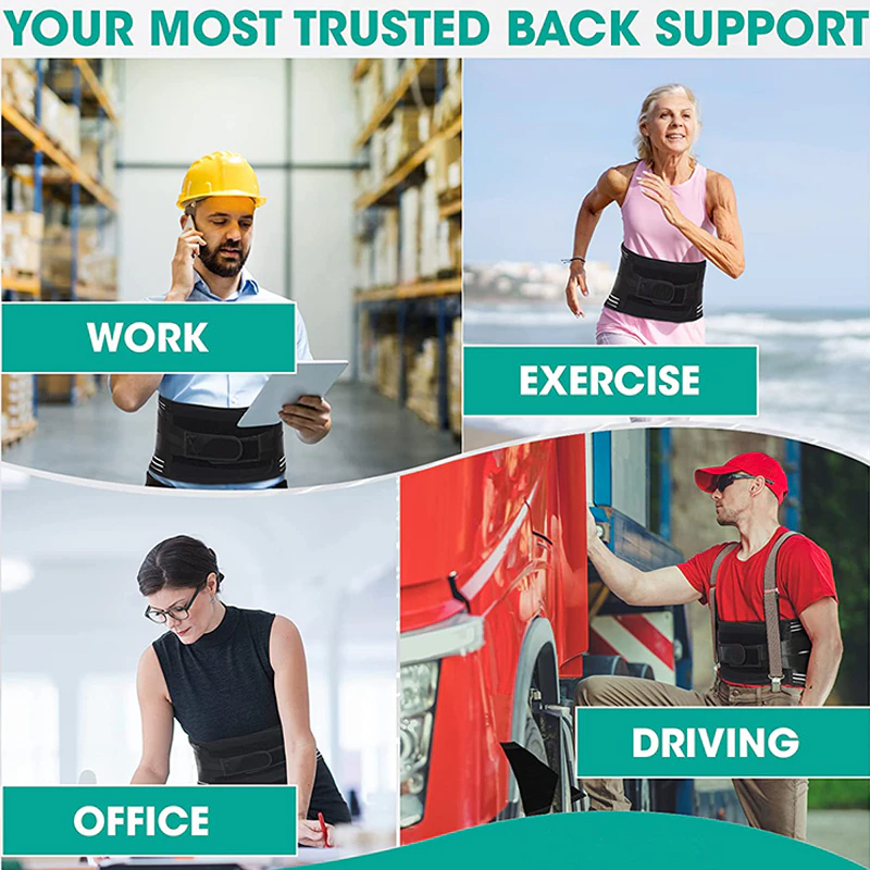 Travel Lumbar Support Back Brace – Adjustable Lower Back Support Belt