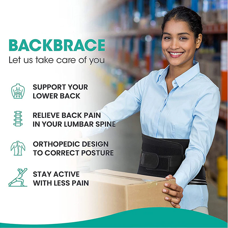 Travel Lumbar Support Back Brace – Adjustable Lower Back Support Belt