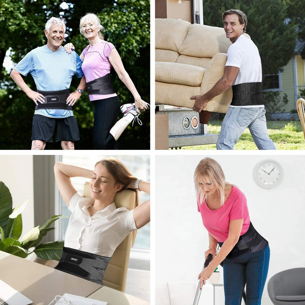 Travel Lumbar Support Back Brace – Adjustable Lower Back Support Belt