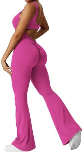 Sleeveless Flare Yoga Jumpsuit | Flared Activewear for Women
