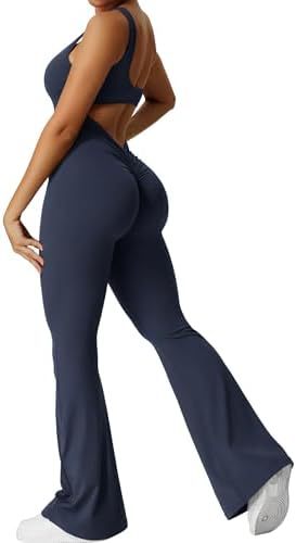 Sleeveless Flare Yoga Jumpsuit | Flared Activewear for Women
