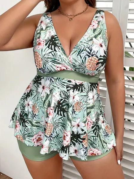 Curve-Flattering Plus Size Tankini Set