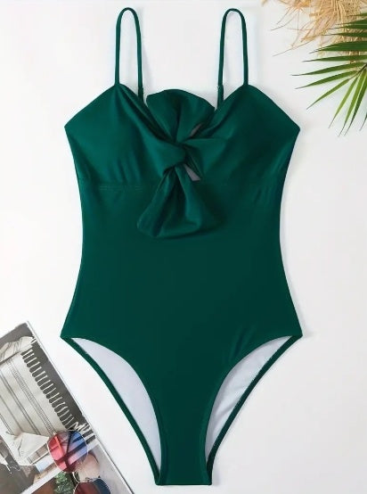 LeJean Tropical Knot Two-Piece Swimsuit | Swimsuit & Wrap Sarong Set