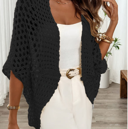 Women's Open-Knit Crochet Cardigan Cover-Up