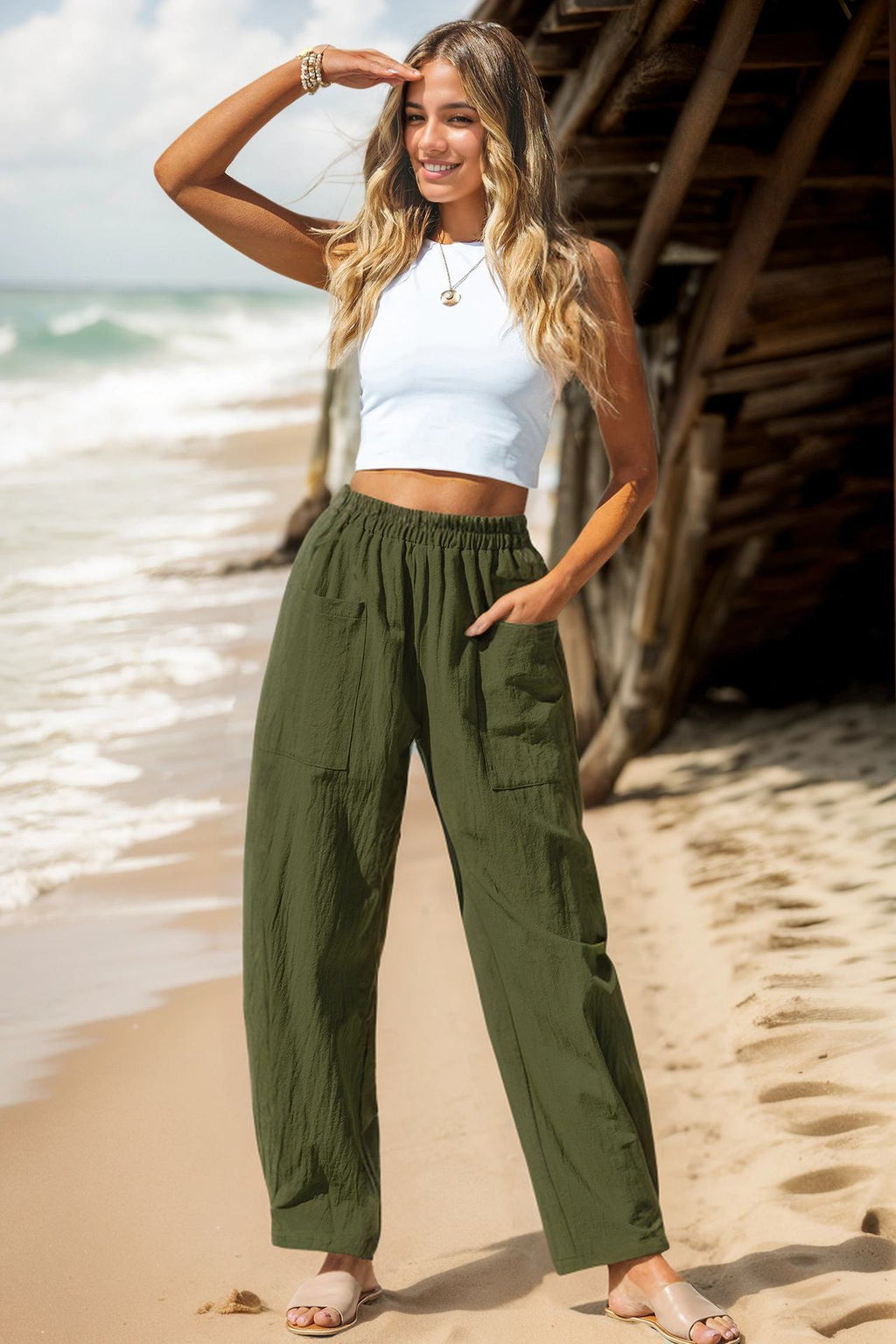Breezy Linen Vacation Wide-Leg Pants