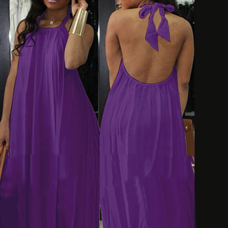 Sun Goddess Backless Maxi Dress