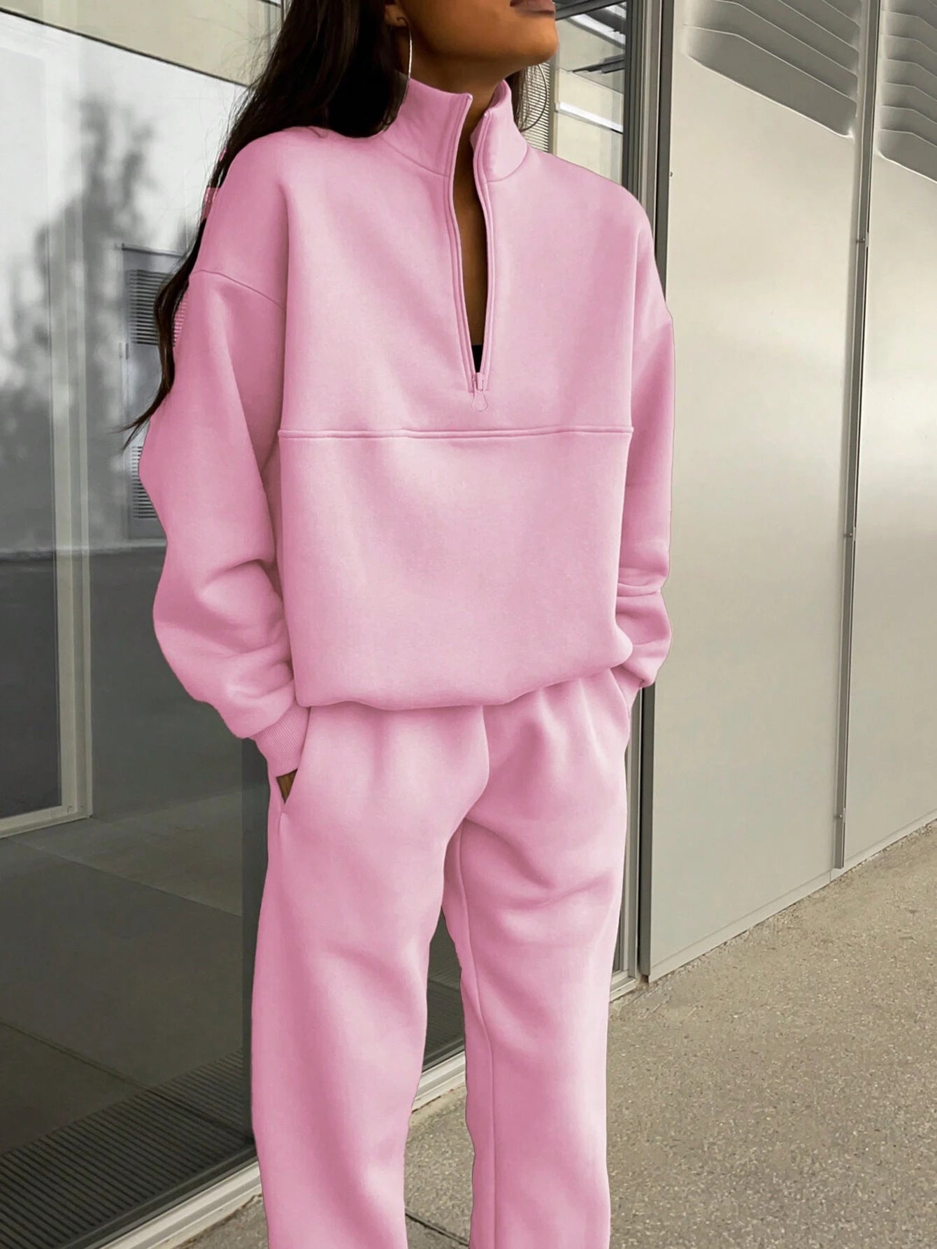 Women's Zip-Up Sweatsuit Set