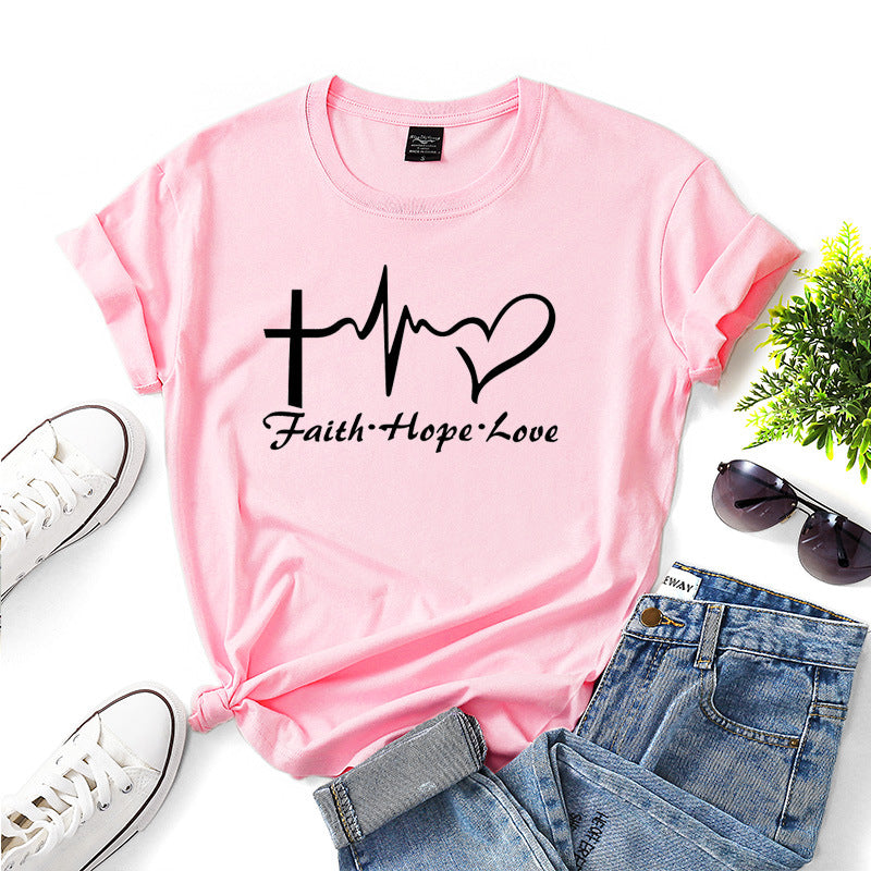 Two Hearts, One Faith — Matching Couple Tees