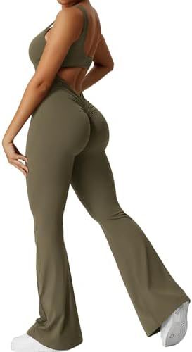 Sleeveless Flare Yoga Jumpsuit | Flared Activewear for Women