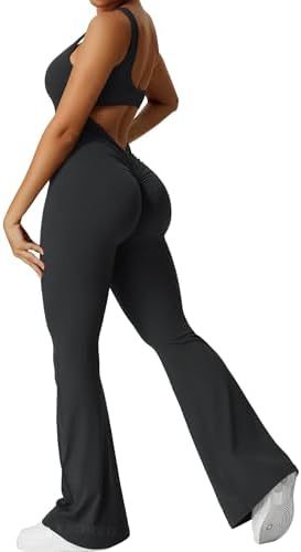 Sleeveless Flare Yoga Jumpsuit | Flared Activewear for Women
