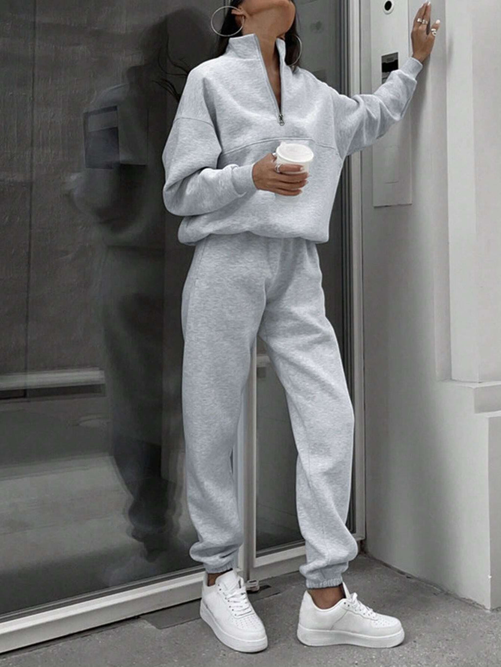 Women's Zip-Up Sweatsuit Set