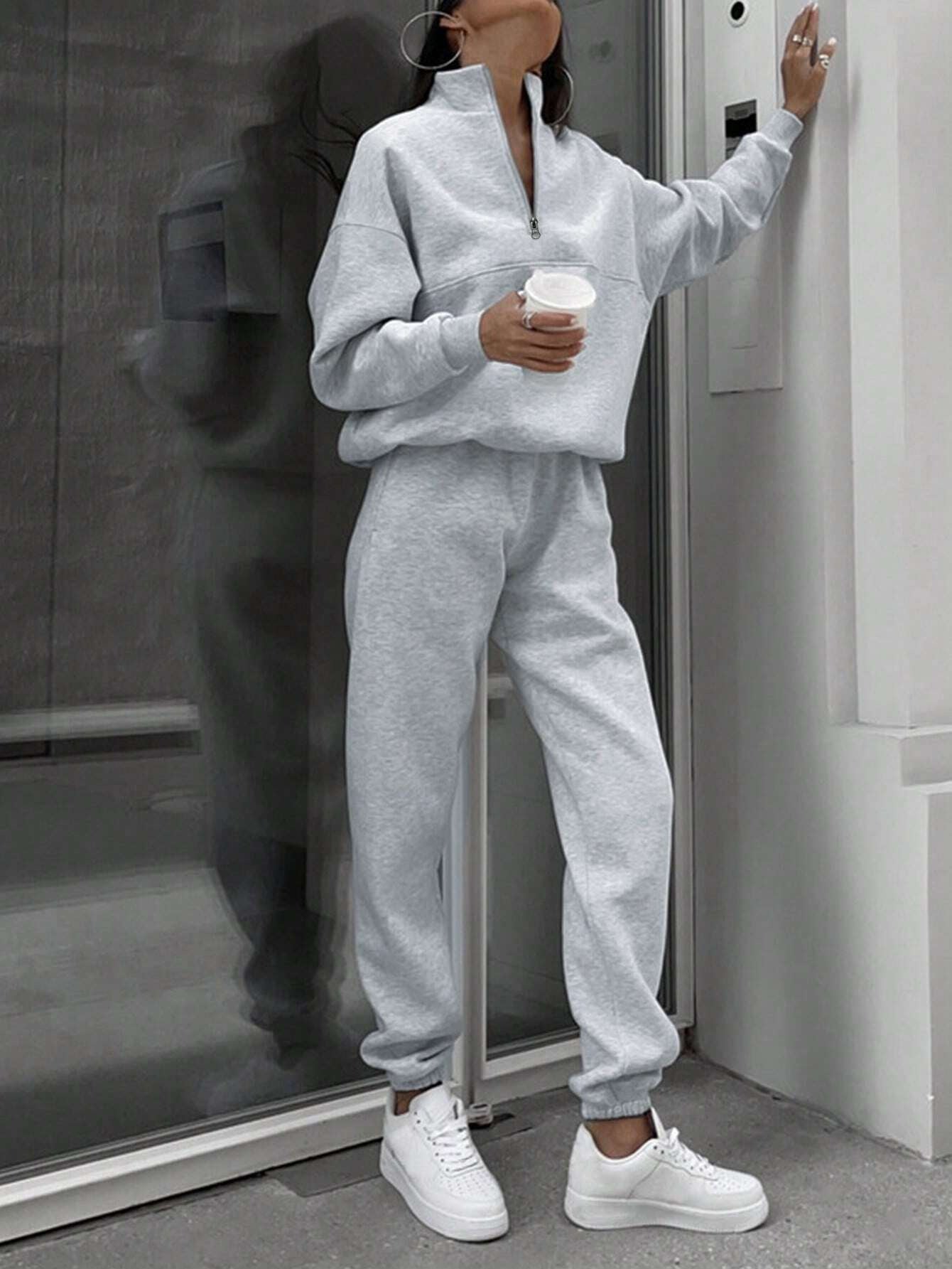 Women's Zip-Up Sweatsuit Set