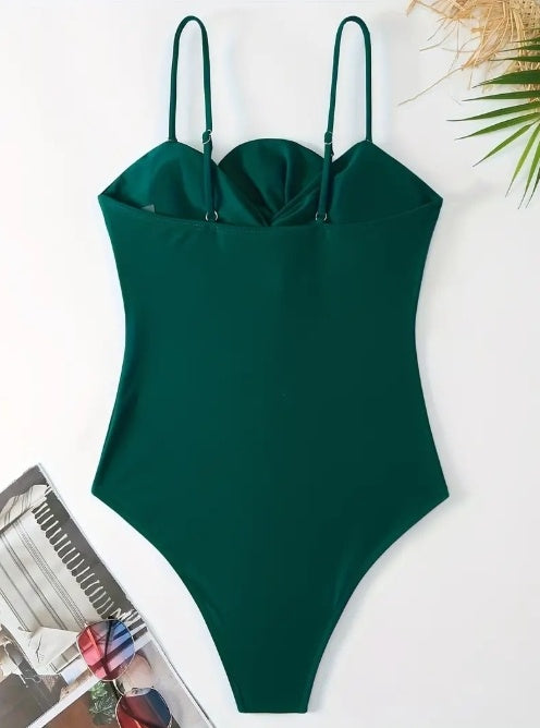 LeJean Tropical Knot Two-Piece Swimsuit | Swimsuit & Wrap Sarong Set