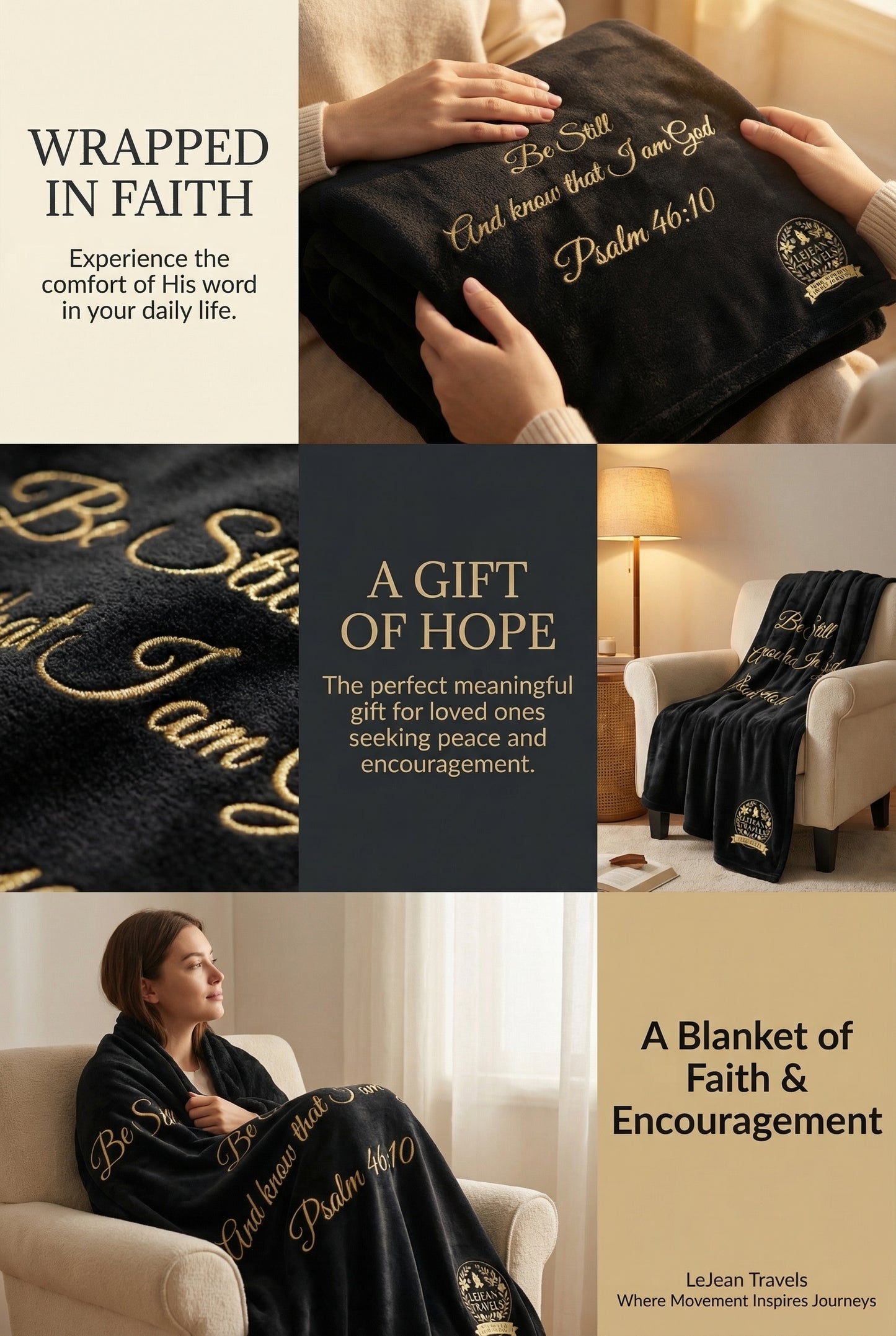 Be Still Blanket – Psalm 46:10 | Faith Comfort Blanket