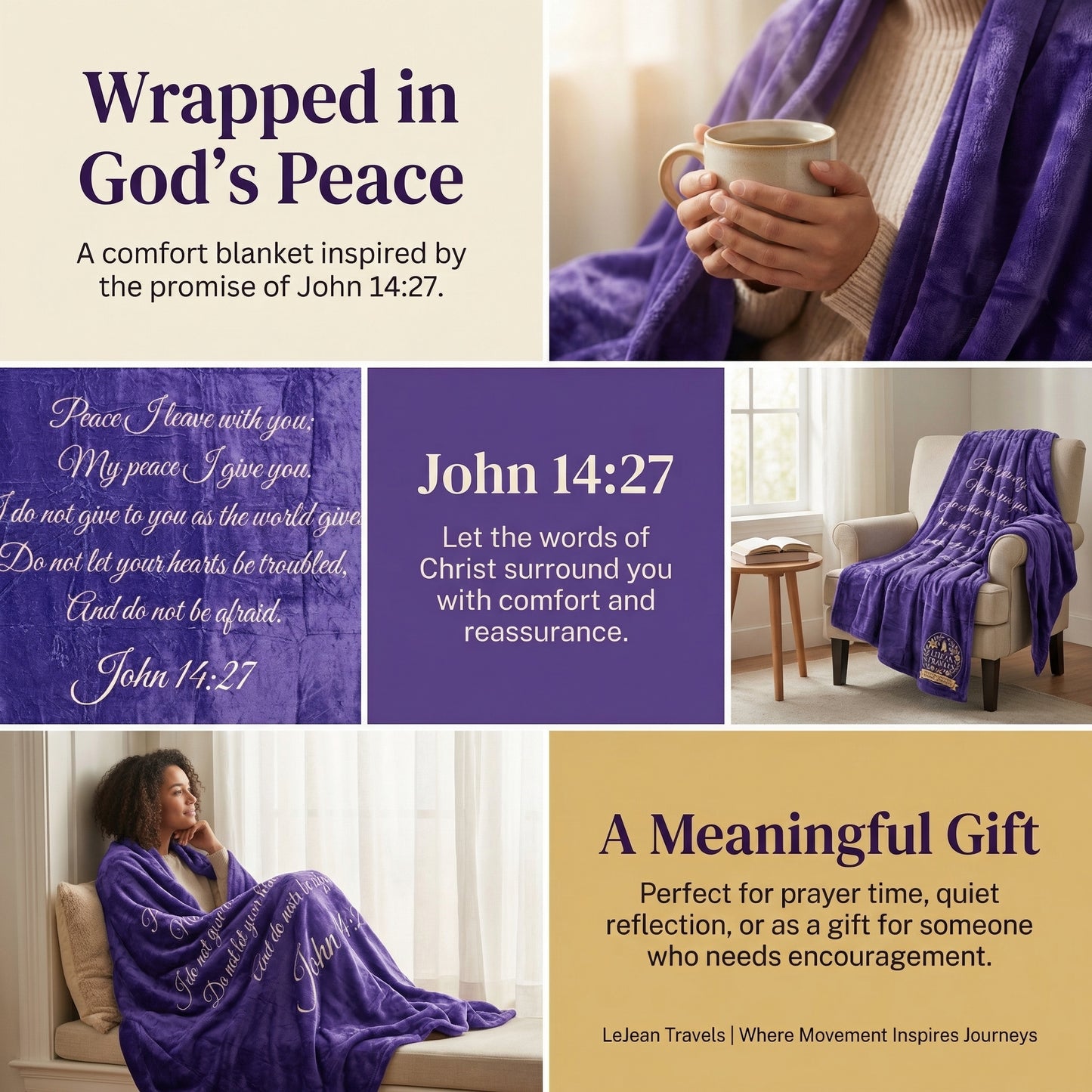 Peace Scripture Blanket – John 14:27 | Faith Comfort Blanket