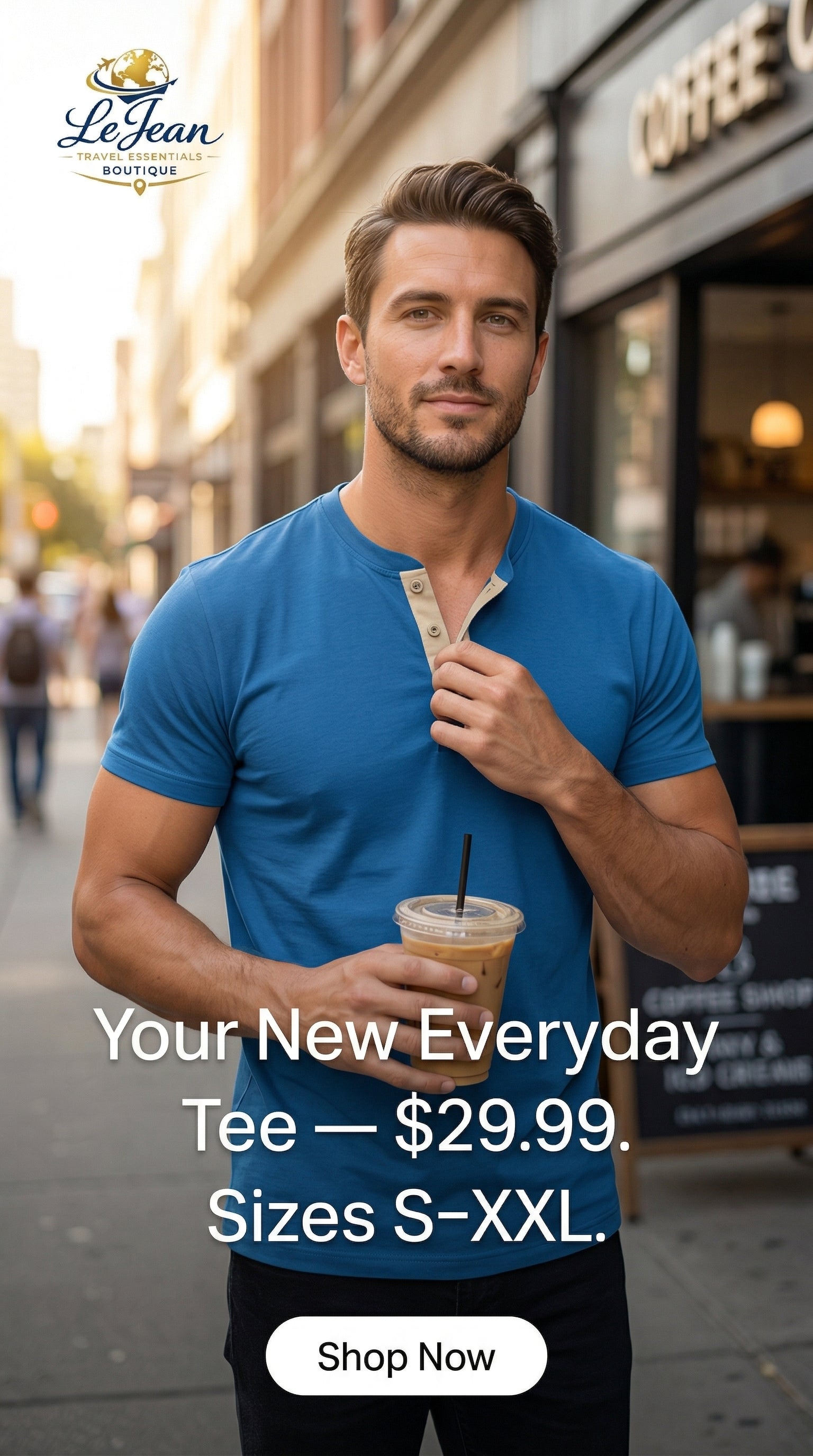 Modern Edge Henley Tee | Slim Fit Button V-Neck Men's T-Shirt