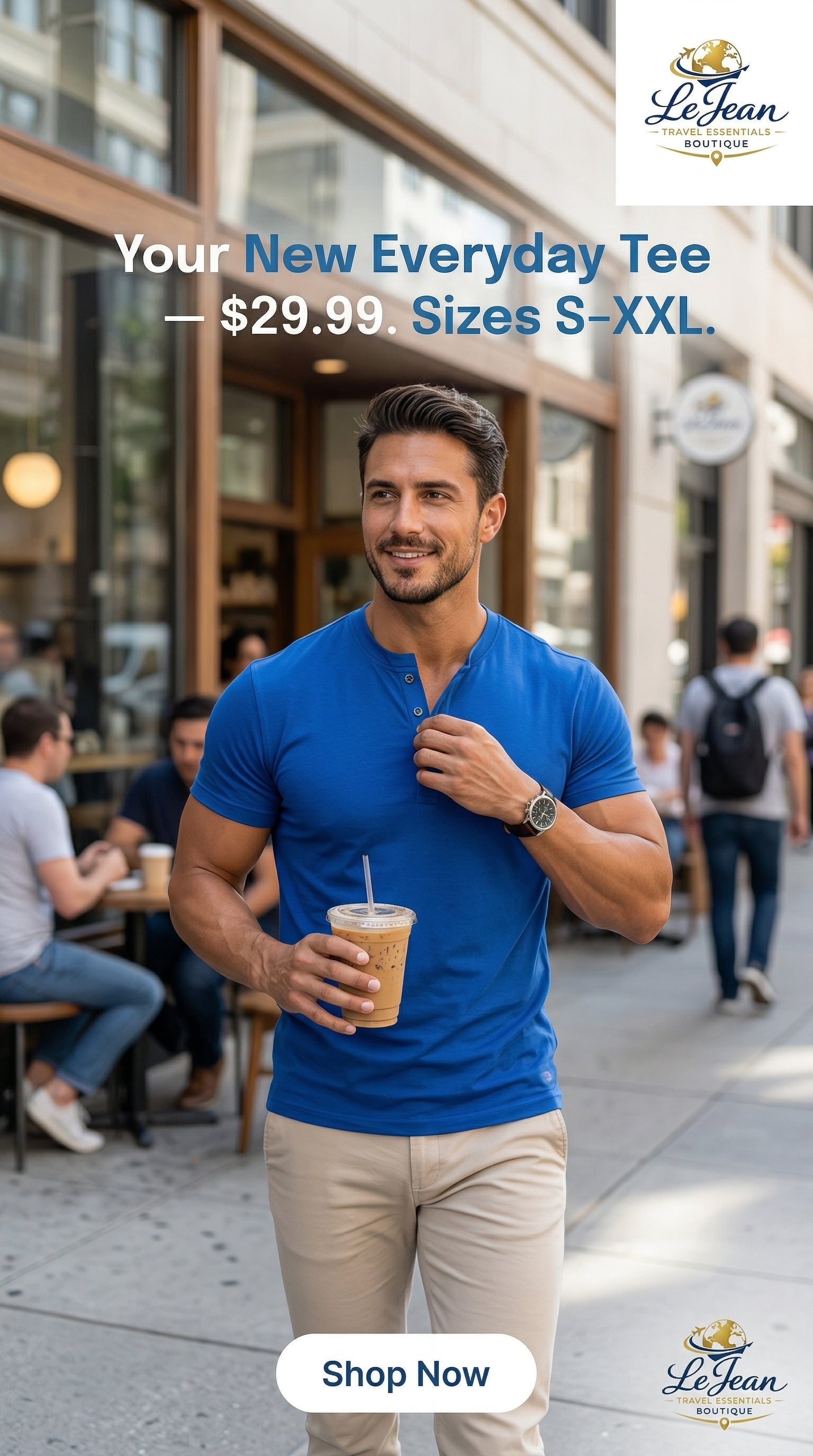 Modern Edge Henley Tee | Slim Fit Button V-Neck Men's T-Shirt